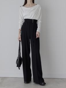 【RE ARRIVAL】 double belt long pants