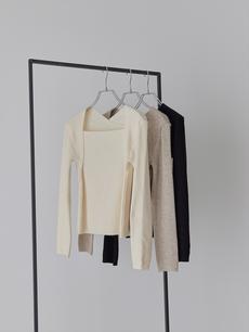 【NEW】 layered design rib knit / black 【NEW】 layered design rib knit / black