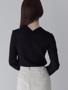 【NEW】 layered design rib knit / black 【NEW】 layered design rib knit / black