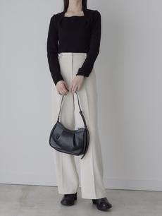 【NEW】 layered design rib knit / black 【NEW】 layered design rib knit / black