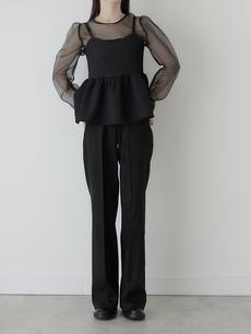 【NEW】puff sleeve sheer blouse / black 【NEW】puff sleeve sheer blouse / black
