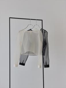 【NEW】puff sleeve sheer blouse / black 【NEW】puff sleeve sheer blouse / black