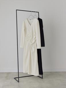 【NEW】 button line asymmetry dress / ivory