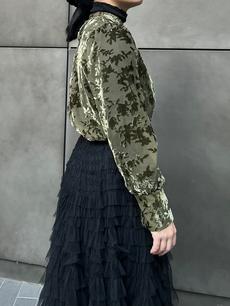 sheer flocky jacquard blouse sheer flocky jacquard blouse