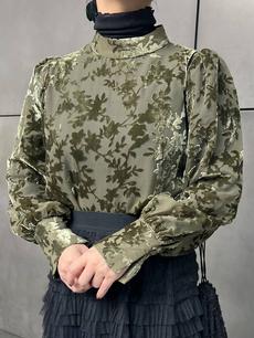 sheer flocky jacquard blouse sheer flocky jacquard blouse