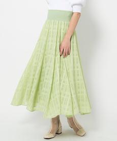 チェック刺繍ジャガードロングスカートカラー
グリーン