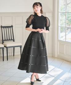 リボンデコレーションフレアスカート