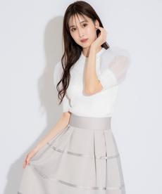 リボンデコレーションフレアスカート
