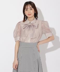 オーガンジーリボンタイブラウス オーガンジーリボンタイブラウス