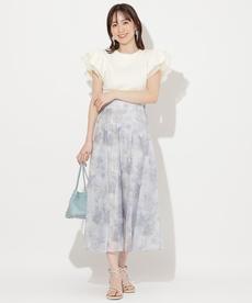 ぼかしフラワープリントスカート ぼかしフラワープリントスカート
