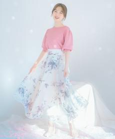 オパールフラワープリントスカート オパールフラワープリントスカート
