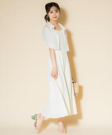 シアーブラウス×カットキャミワンピース シアーブラウス×カットキャミワンピース