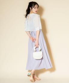 シアーブラウス×カットキャミワンピース シアーブラウス×カットキャミワンピース