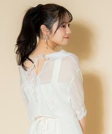 シアーブラウス×カットキャミワンピース シアーブラウス×カットキャミワンピース