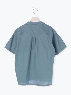 綿麻オープンカラー半袖シャツ