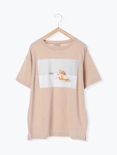 【ねこねこ食パン】フォトプリント半袖Tシャツ