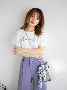 ロゴクルーネックTシャツ[ze315]