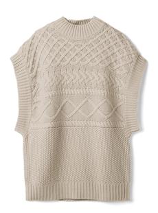ハイネックケーブル編みニットベスト[fo1478]