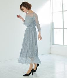 【一部店舗限定】【Mon E’toile】【結婚式にも】レースDRESS