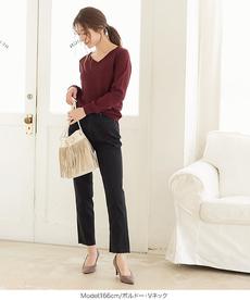 選べるネックタイプ シンプルニットトップス [C4997]