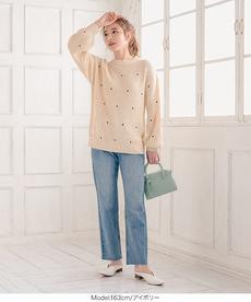 ドット刺繍ニット [C5279]