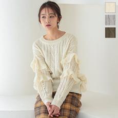 ショルダーフリルニット [C5842]