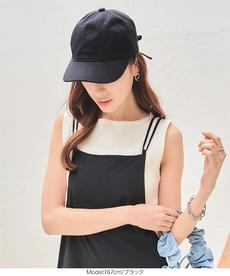 バックリボンキャンバスキャップ [J1135]