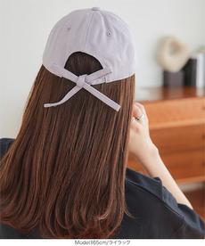 バックリボンキャンバスキャップ [J1135]