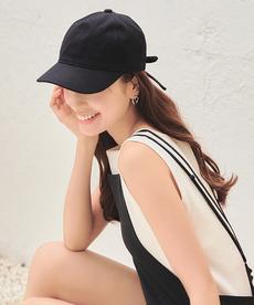 バックリボンキャンバスキャップ [J1135]