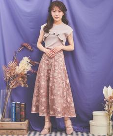 【予約】メッシュ刺繍フレアスカート