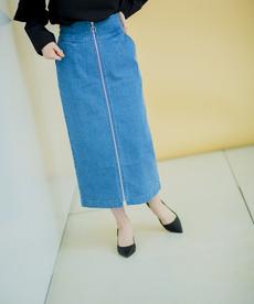 ジップデニムタイトスカート