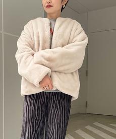 ノーカラークロップドファージャケット