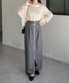 フロントジップタックナロースカート