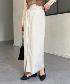 フロントジップタックナロースカート