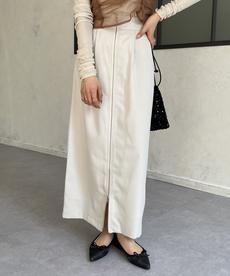 フロントジップタックナロースカート