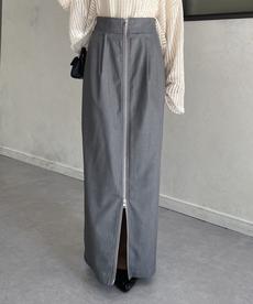 フロントジップタックナロースカート