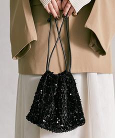 スパンコール巾着バッグ