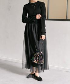 スパンコール巾着バッグ