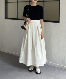 ウエストタックワッシャーフレアスカート ウエストタックワッシャーフレアスカート