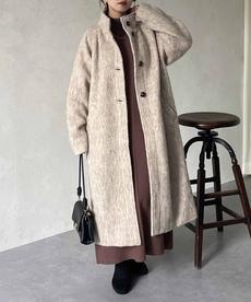 シャギースタンドカラーコート