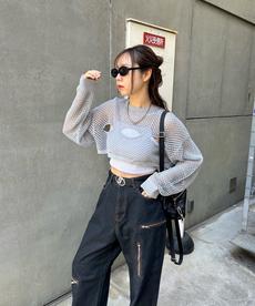 透かし編み2WAYニット 透かし編み2WAYニット
