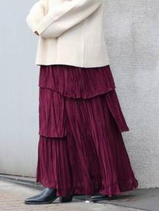 シワプリ－ツデザインスカート