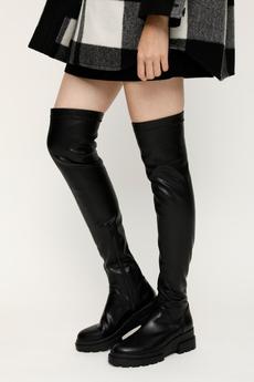 SQUARE TOE KNEE HIGH BOOTS