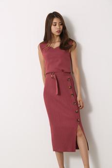 ハートネックリブKNIT SET UP