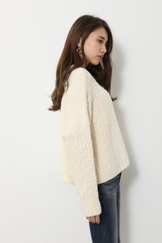 mix cable Knit TOP