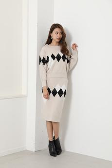 Argyle Pattern Knit SET UP