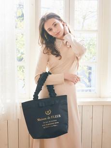 ブランドロゴフリルハンドルトートMバッグ