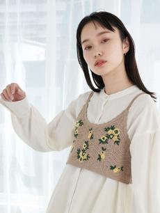 フラワー刺繍ビスチェ フラワー刺繍ビスチェ