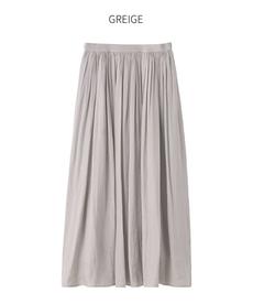 【Made in JAPAN】ロングレングスV.サテンギャザースカート 【Made in JAPAN】ロングレングスV.サテンギャザースカート