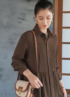 さらさらツイルロングシャツワンピース さらさらツイルロングシャツワンピース